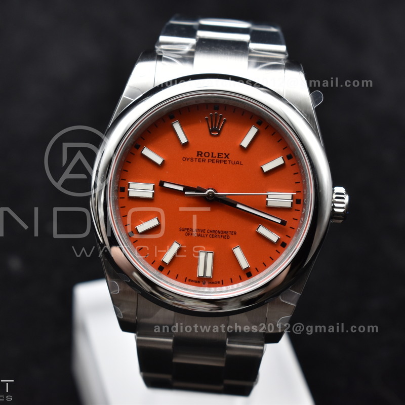 Oyster Perpetual 124300 41mm DIWF 1:1 Best Edition 904L Steel Orange Dial A3230